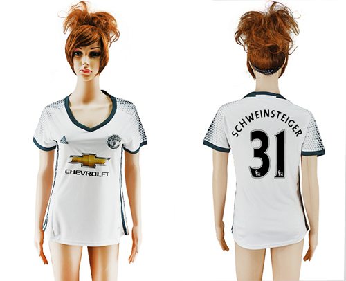 Women's Manchester United #31 Schweinsteiger Sec Away Soccer Club Jersey - Click Image to Close